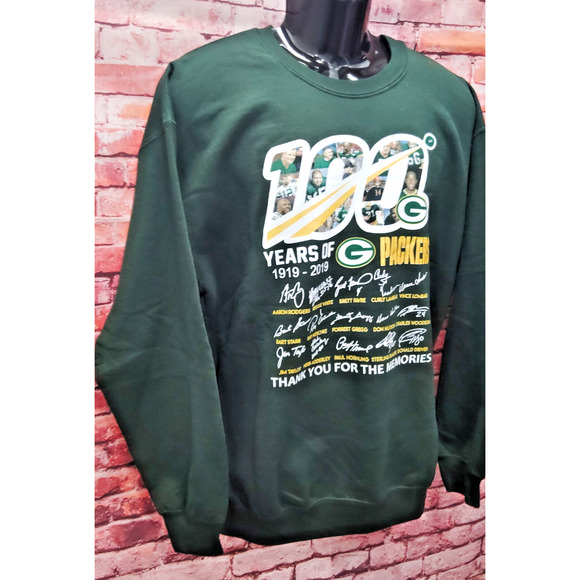 Green Bay Packers Sweatshirt Men Large Green Gildan NFL Football Sports Pullover - Picture 3 of 7